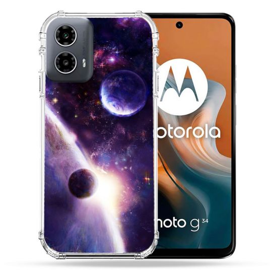 Coque Renforcée Pour Motorola G34 5G Univers Planete Stellaire
