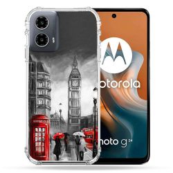 Coque Renforcée Pour Motorola G34 5G Voyage Angleterre Londres Vintage