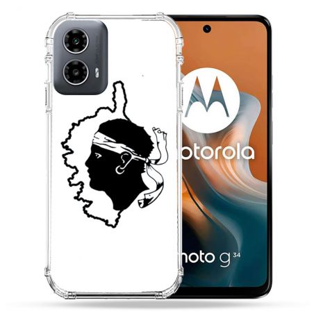Coque Renforcée Pour Motorola G34 5G Voyage Corse Blanc