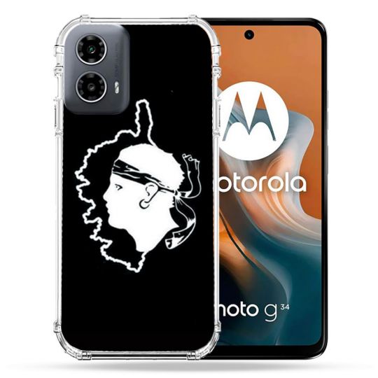 Coque Renforcée Pour Motorola G34 5G Voyage Corse Noir