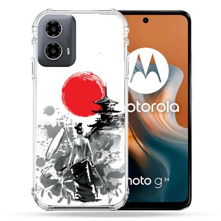 Coque Renforcée Pour Motorola G34 5G Voyage Japon Femme