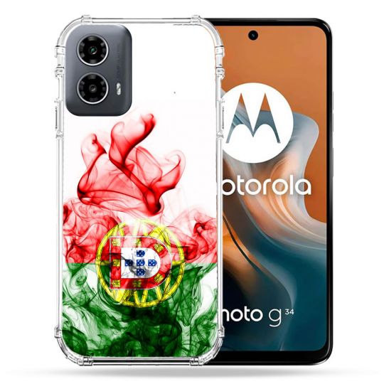 Coque Renforcée Pour Motorola G34 5G Voyage Portugal Flamme
