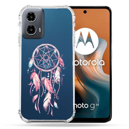 Coque Transparente Pour Motorola G34 5G Attrape Reve Rose