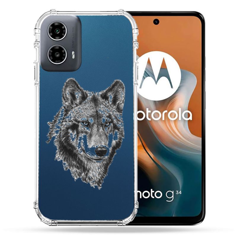 Coque Transparente Pour Motorola G34 5G Loup