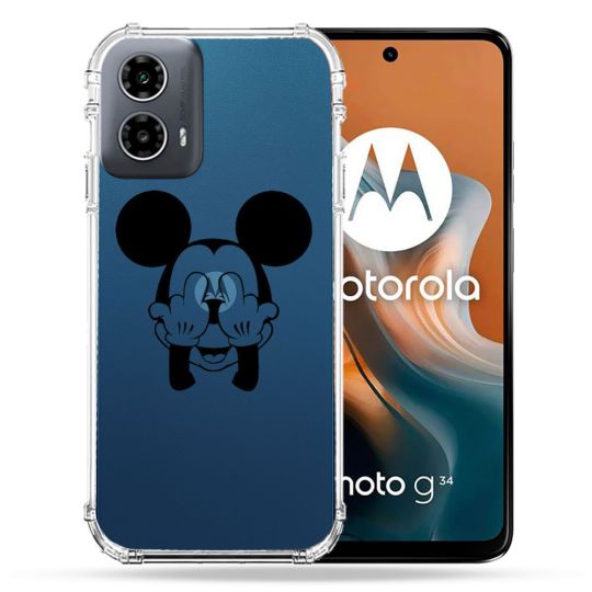 Coque Transparente Pour Motorola G34 5G Mickey doigt