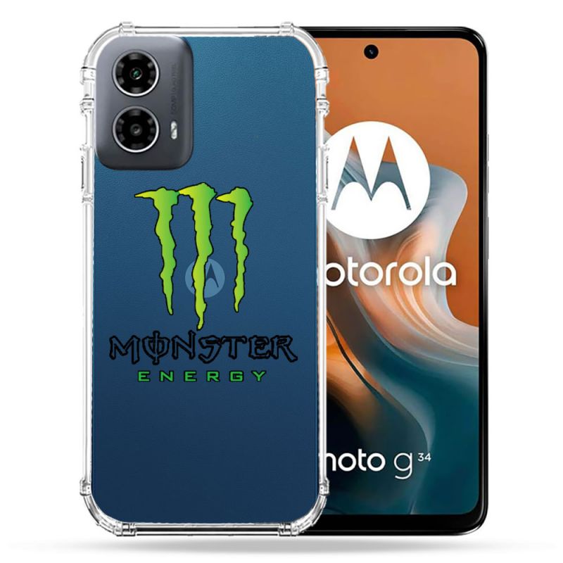 Coque Transparente Pour Motorola G34 5G Monster Energy