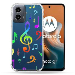 Coque Transparente Pour Motorola G34 5G Note Musique Colore