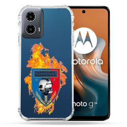 Coque Transparente Pour Motorola G34 5G Pompier Feu