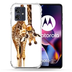 Coque Renforcée Pour Motorola G54 5G Animal Girafe Blanche