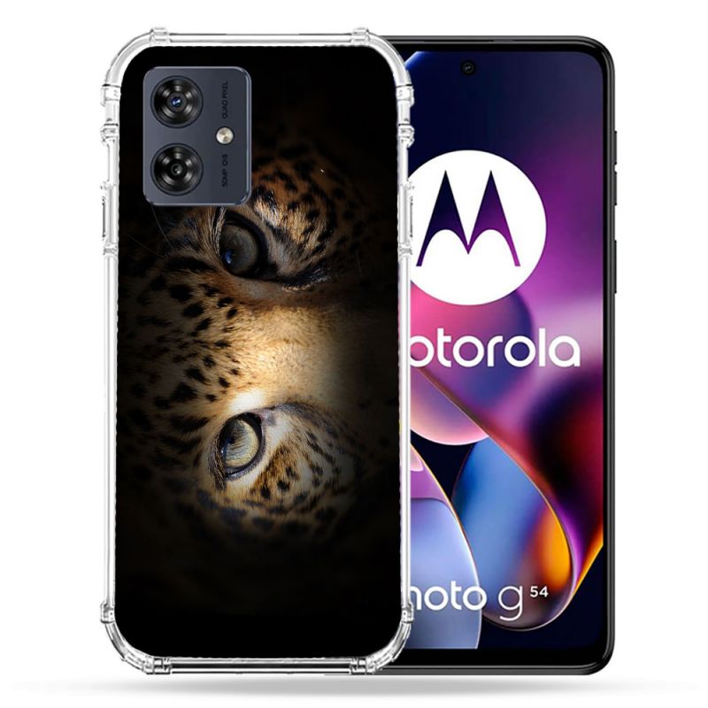 Coque Renforcée Pour Motorola G54 5G Animal Leopard Yeux