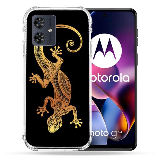 Coque Renforcée Pour Motorola G54 5G Animal Lezard Noir