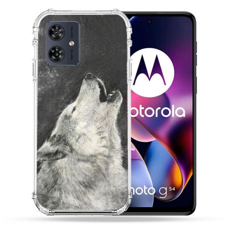 Coque Renforcée Pour Motorola G54 5G Animal Loup Hurlement