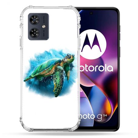 Coque Renforcée Pour Motorola G54 5G Animal Tortue Blanche multicolore