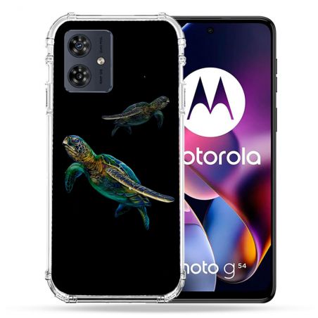Coque Renforcée Pour Motorola G54 5G Animal Tortue Noire multicolore