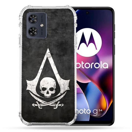 Coque Renforcée Pour Motorola G54 5G Assassin Creed Tete Mort