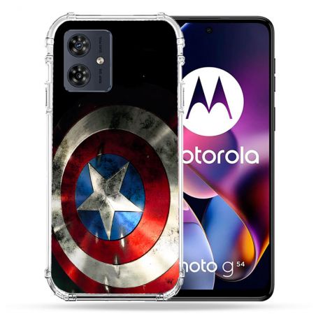Coque Renforcée Pour Motorola G54 5G Captain America Bouclier
