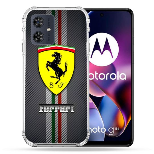 Coque Renforcée Pour Motorola G54 5G Ferrari Carbone