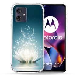 Coque Renforcée Pour Motorola G54 5G Fleur Lotus Blanc