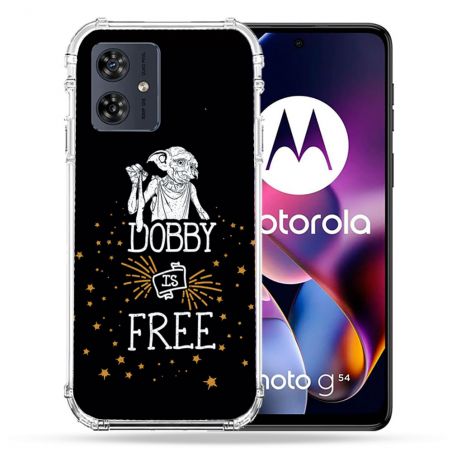 Coque Renforcée Pour Motorola G54 5G Harry Potter Dobby Free Noir