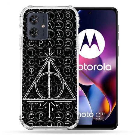 Coque Renforcée Pour Motorola G54 5G Harry Potter Hollows Triangle Noir