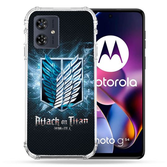 Coque Renforcée Pour Motorola G54 5G Manga Attaque Titans Noir