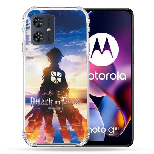Coque Renforcée Pour Motorola G54 5G Manga Attaque Titans Soleil