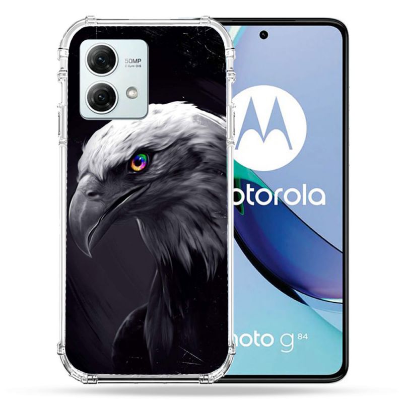 Coque Renforcée Pour Motorola G84 5G Animal Aigle Royal Noir