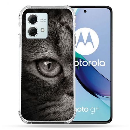 Coque Renforcée Pour Motorola G84 5G Animal Chat Gris