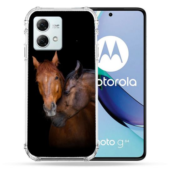 Coque Renforcée Pour Motorola G84 5G Animal Cheval Marron