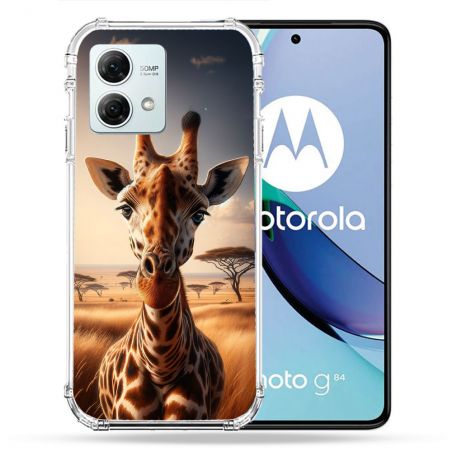 Coque Renforcée Pour Motorola G84 5G Animal Girafe Savane