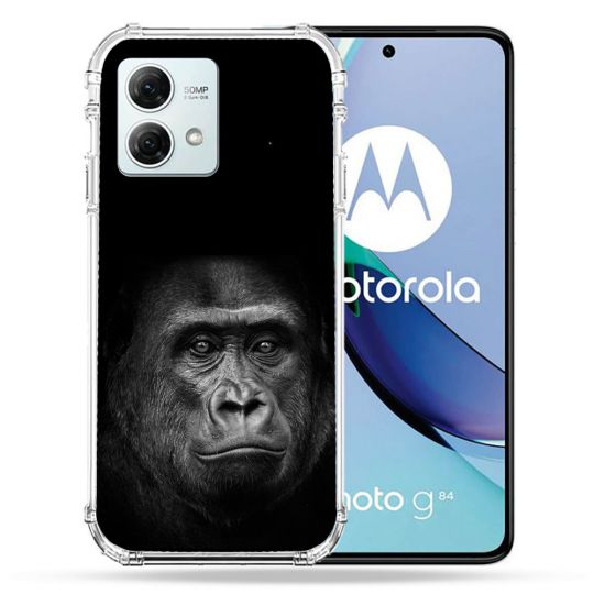 Coque Renforcée Pour Motorola G84 5G Animal Gorille Noir