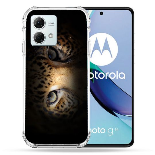 Coque Renforcée Pour Motorola G84 5G Animal Leopard Yeux