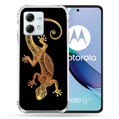 Coque Renforcée Pour Motorola G84 5G Animal Lezard Noir