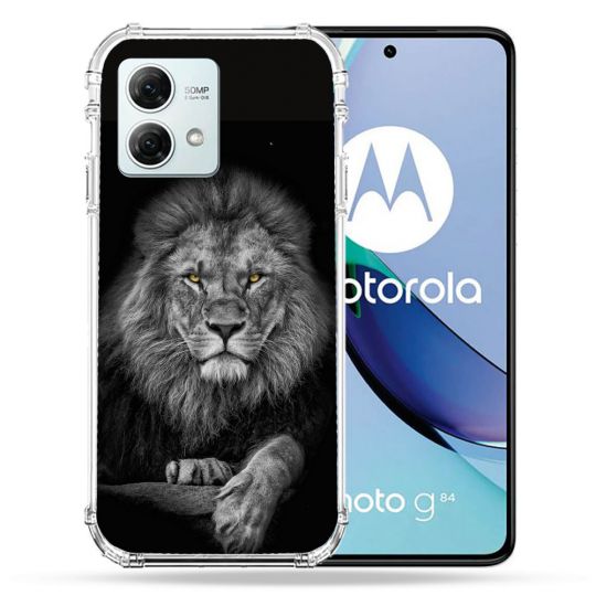 Coque Renforcée Pour Motorola G84 5G Animal Lion Majestueux