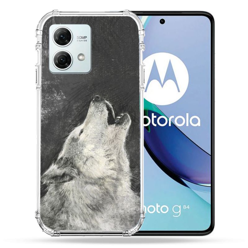 Coque Renforcée Pour Motorola G84 5G Animal Loup Hurlement