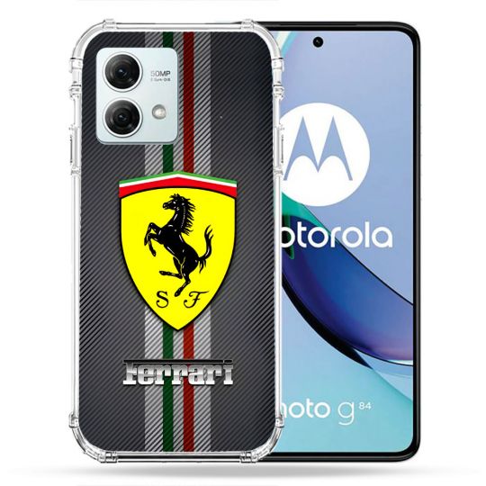 Coque Renforcée Pour Motorola G84 5G Ferrari Carbone