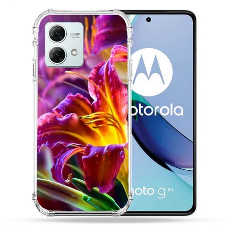 Coque Renforcée Pour Motorola G84 5G Fleur Lys Color