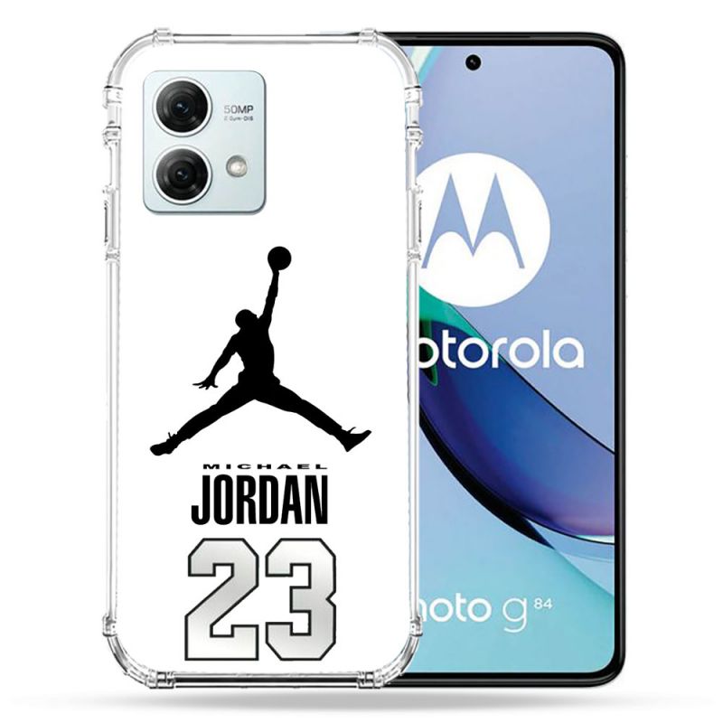 Coque Renforcée Pour Motorola G84 5G Jordan 23 Blanc