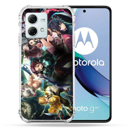 Coque Renforcée Pour Motorola G84 5G Manga Demon Slayer Groupe