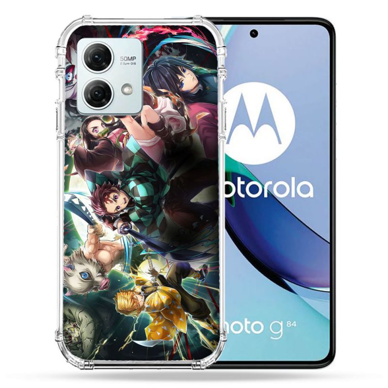 Coque Renforcée Pour Motorola G84 5G Manga Demon Slayer Groupe