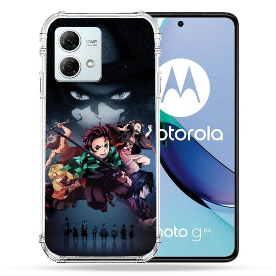 Coque Renforcée Pour Motorola G84 5G Manga Demon Slayer Noir