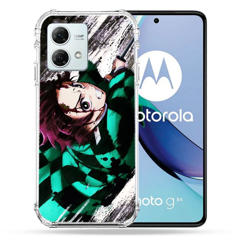 Coque Renforcée Pour Motorola G84 5G Manga Demon Slayer Tanjiro