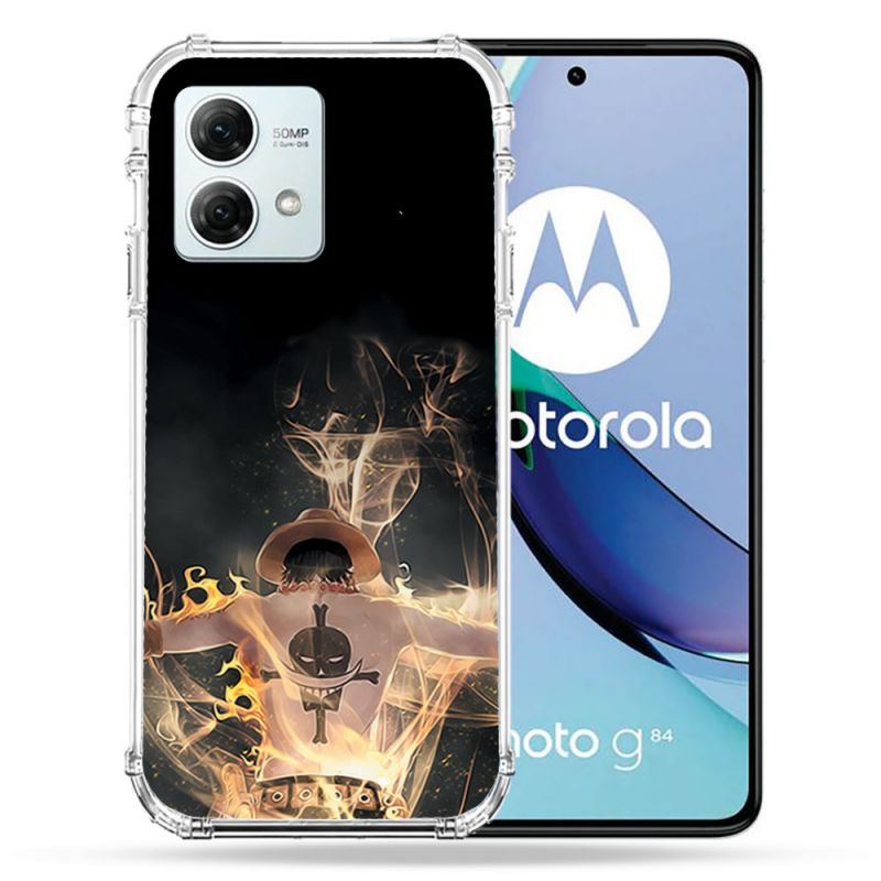 Coque Renforcée Pour Motorola G84 5G Manga One Piece Ace Noir
