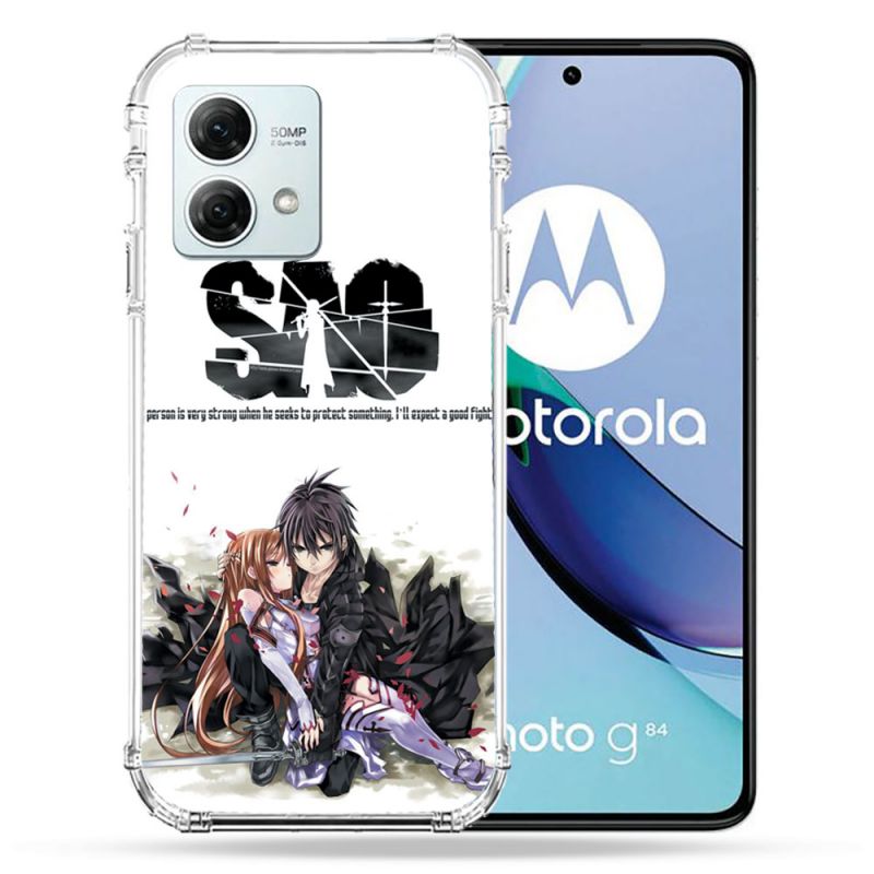 Coque Renforcée Pour Motorola G84 5G Manga SAO sword Art Online Blanc