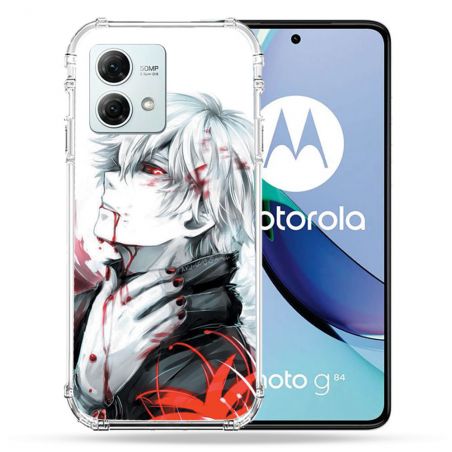 Coque Renforcée Pour Motorola G84 5G Manga Tokyo Ghoul Kaneki Blanc