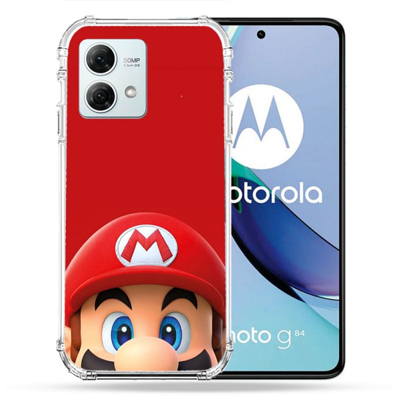 Coque Renforcée Pour Motorola G84 5G Mario Rouge