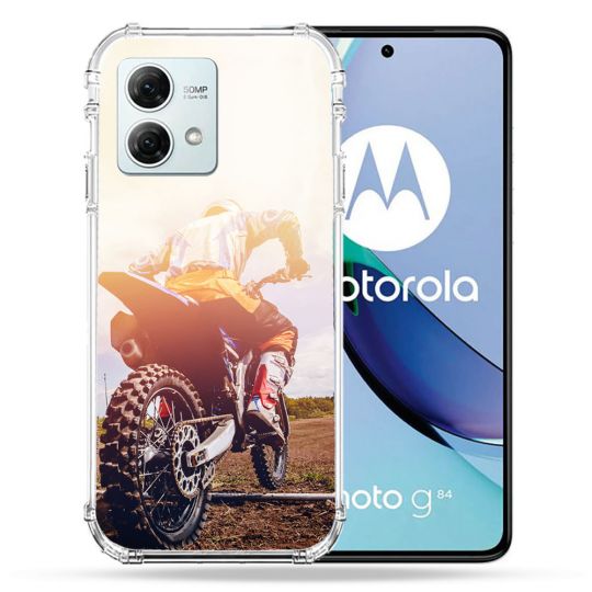 Coque Renforcée Pour Motorola G84 5G Moto Cross Soleil