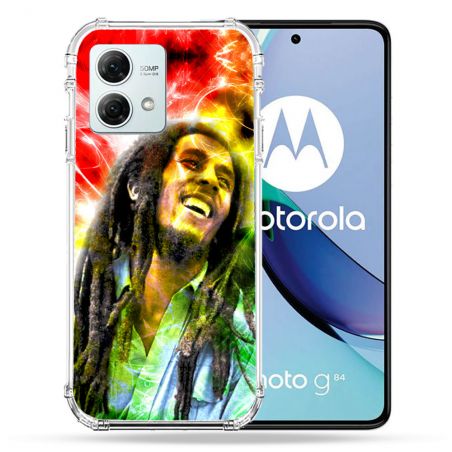 Coque Renforcée Pour Motorola G84 5G Musique Bob Marley Color
