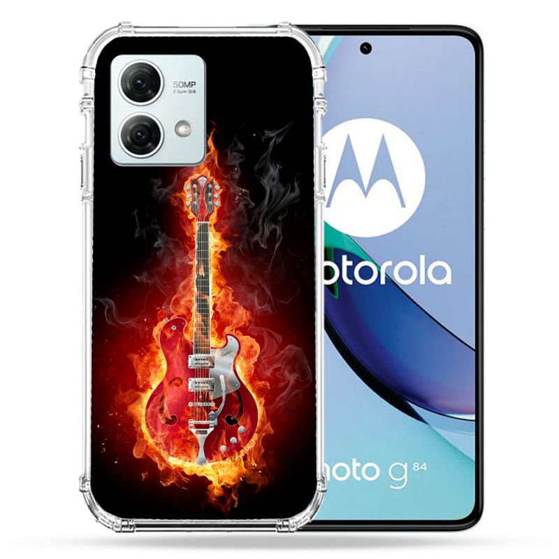Coque Renforcée Pour Motorola G84 5G Musique Guitare Electrique