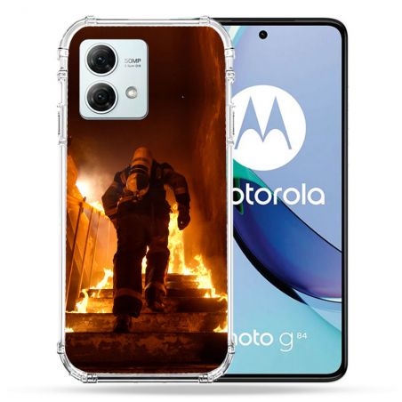 Coque Renforcée Pour Motorola G84 5G Pompier Escalier
